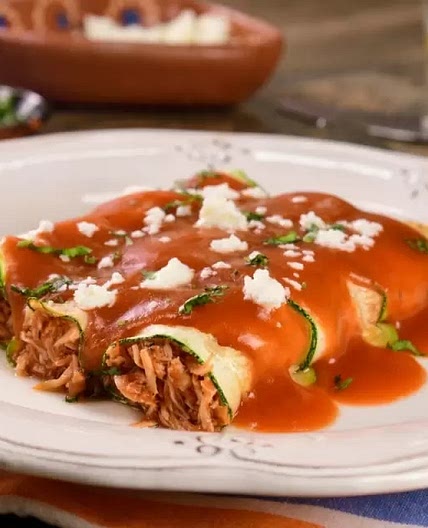 Enchiladas de Calabaza con Pollo