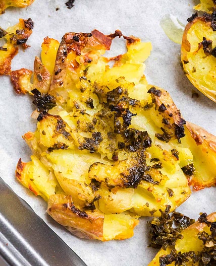 Pesto Smashed Potatoes