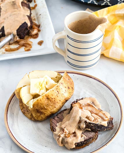 Crock Pot Roast Beef with Sour Cream Gravy