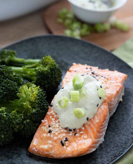 Roasted Salmon with Wasabi Mayonnaise