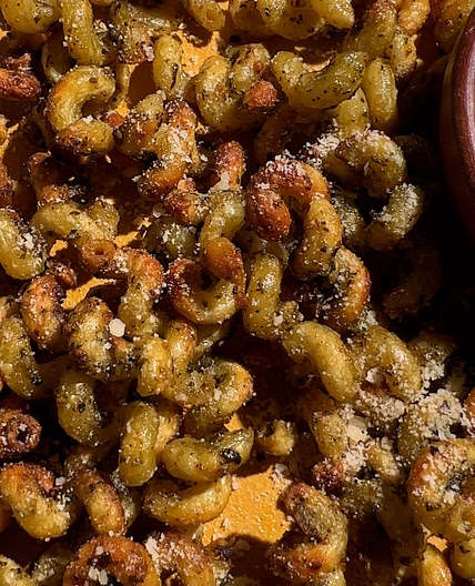 Air Fryer Pesto Pasta Chips