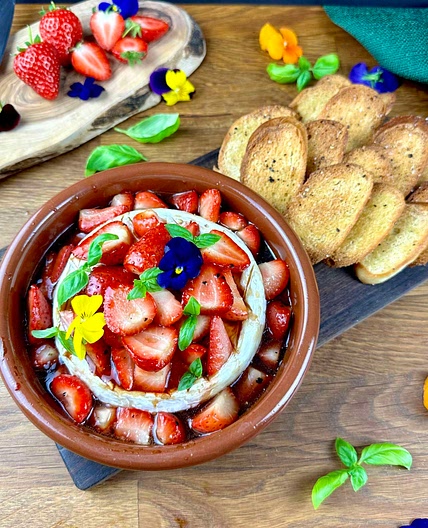 Luscious Strawberry Camembert Bake