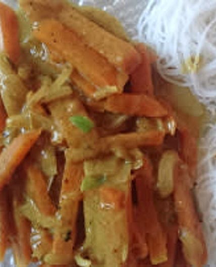 Nouilles curry coco patates douces 