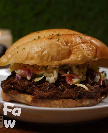 Homemade Pulled Beef BBQ Sandwich