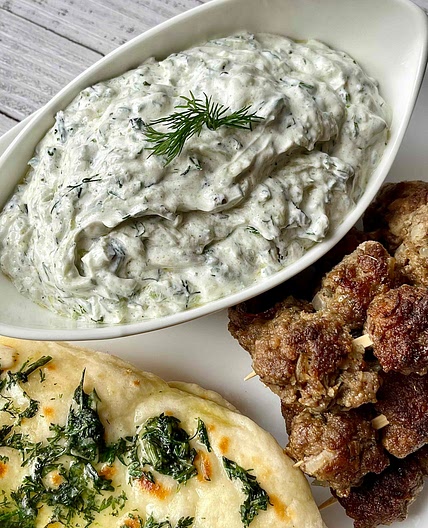 Creamy Garlic Herb Tzatziki with Kefir 