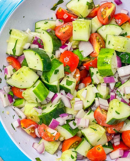 Cucumber tomatoes salad 