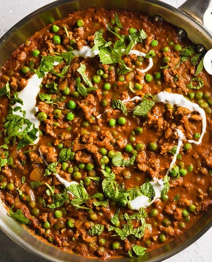 Curried Ground Beef & Peas