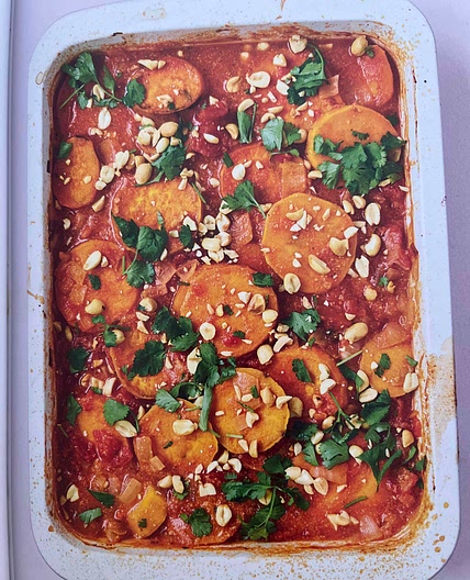 Groundnut stew: sweet potato in a peanut and tomato sauce