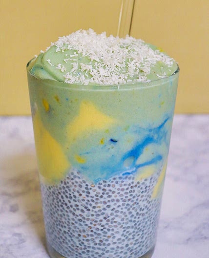 Tropical Mermaid Smoothie & Chia Seed Parfait