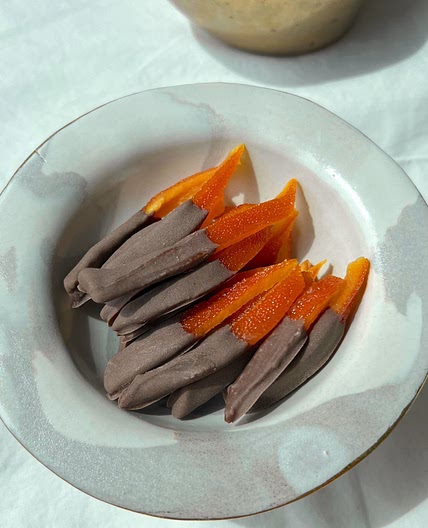 Orangettes: Candied Orange peel 🍊🍫🤍✨