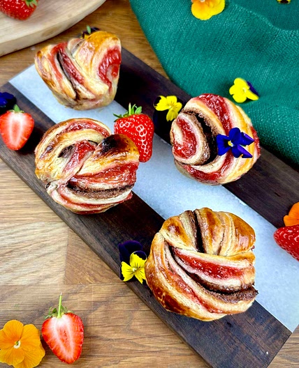 Strawberry Nutella Swirls