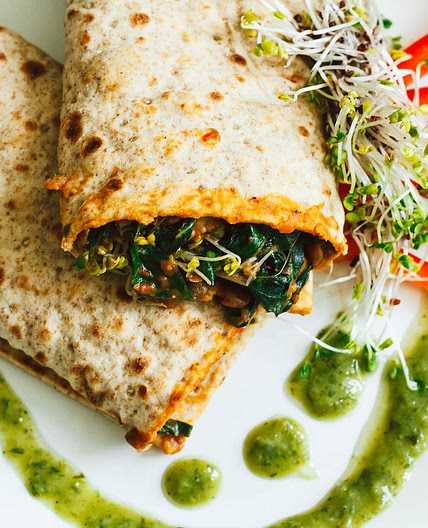 Green Goddess Lentil Kale Wraps
