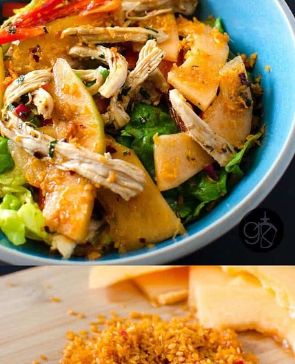 Chicken and Melon Salad with Coconut Sambol