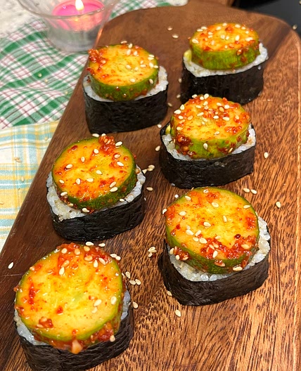 Spicy Cucumber Egg Roll (Kimbap)