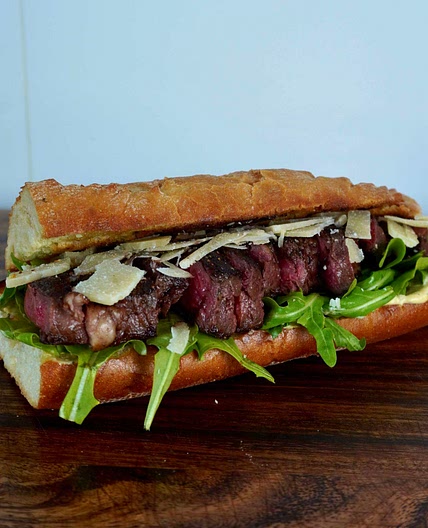 Red wine steak sandwich