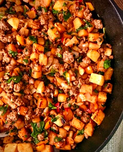 Lebanese Soujok & Potato Mfarrakeh