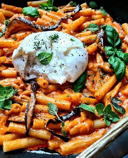 pâtes - Tomate, aubergine, burrata