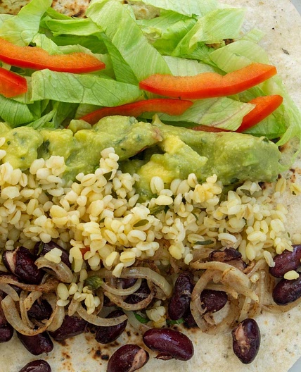 Tortilla Wrap with kidney bean Tabbouleh & Avocado