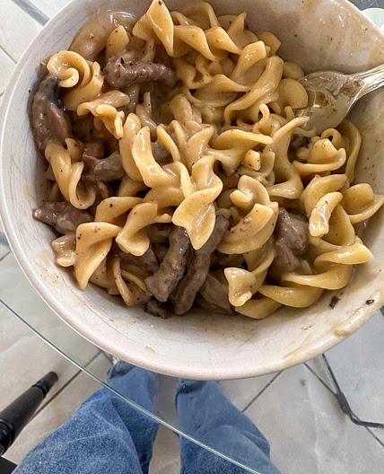 Beef + mushroom stroganoff (IP)
