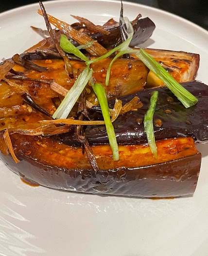 Gochujang-Glazed Eggplant With Fried Scallions