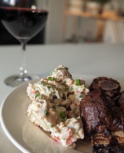 Warm potato salad