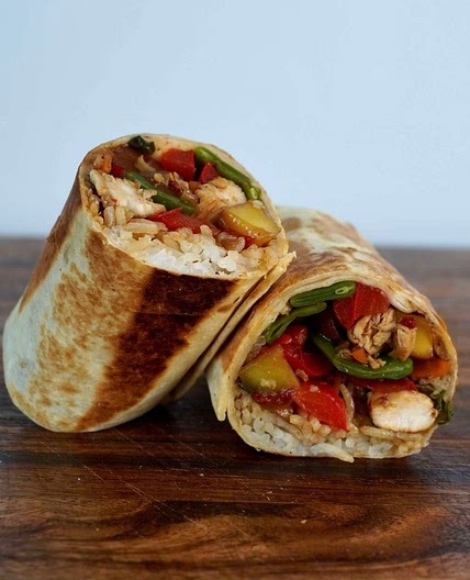 Mango chicken burrito