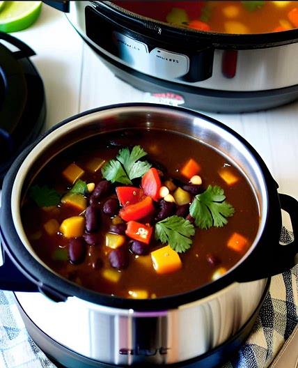 Quick instant pot black bean soup