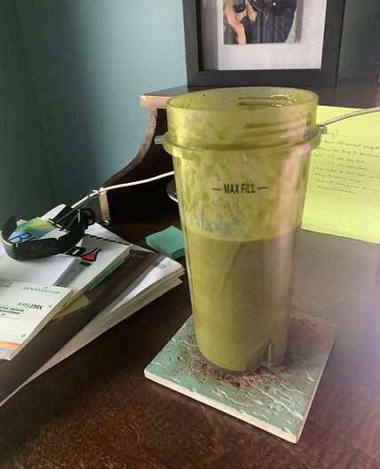 Peanut butter chocolate green smoothie