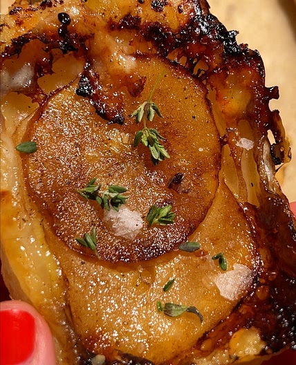 Upside Down Puff Pastry Cheesy Apple Tart