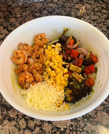 ROASTED VEGETABLE & SHRIMP SALAD