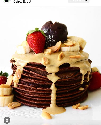 Healthy chocolate pancake