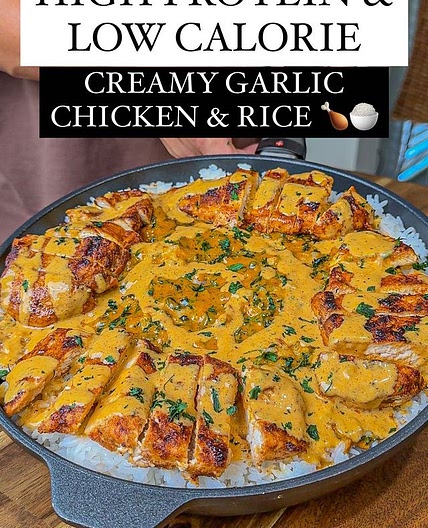 Easy Creamy Garlic Chicken & Rice🍗🍚