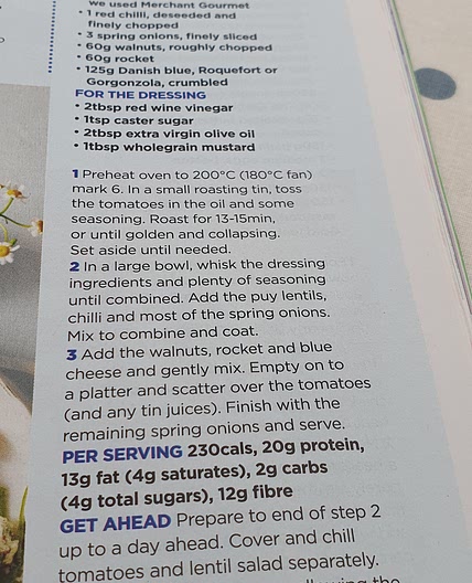Puy lentil salad