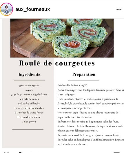 Roulé à la courgette et truite fumée 