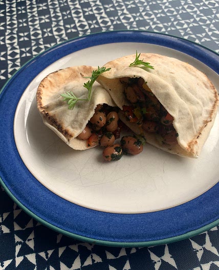 Borlotti Bean Stuffed Pitta Breads