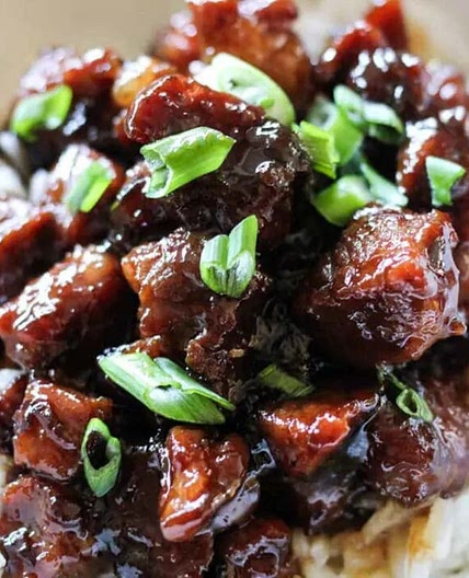 Sweet caramelized pork with rice