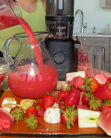 Simple natural Watermelon Strawberry Lemonade 