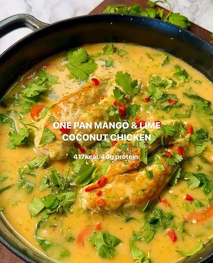 One pan mango and lime coconut chicken