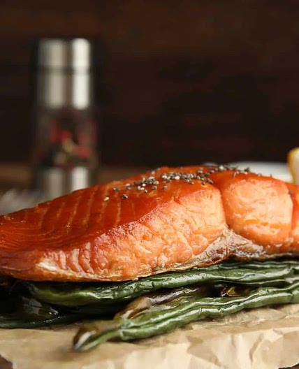 Salmón al ajo en freidora sin aceite
