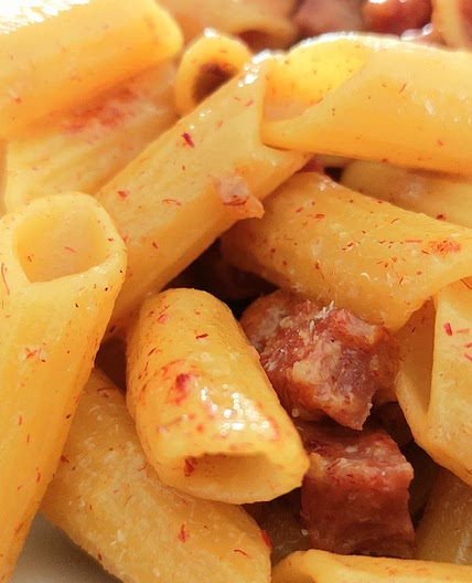 Pasta - Salame, pecorino and saffron