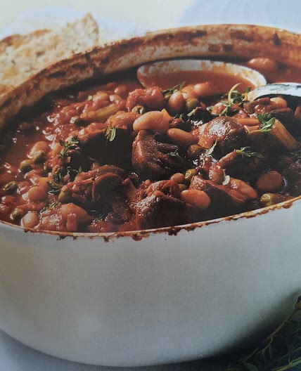 Leek, bean, and mushroom bake
