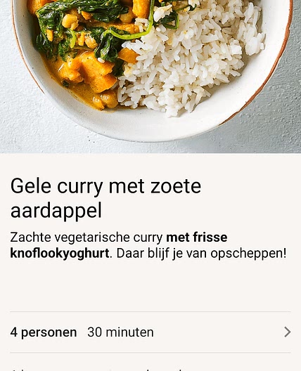 Gele curry met zoete aardappel