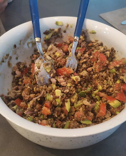 Salade lentille froide