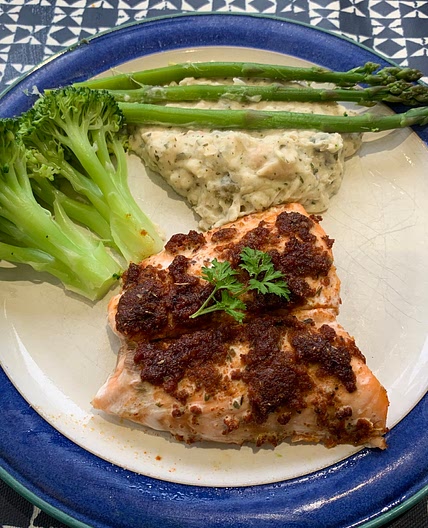 Spiced Baked Salmon and Butterbean Mash