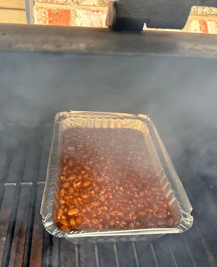 Peach Bourbon Baked Beans 