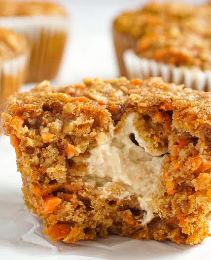 Cream Cheese Filled Carrot Muffins