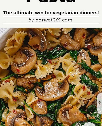 Parmesean spinach mushroom pasta