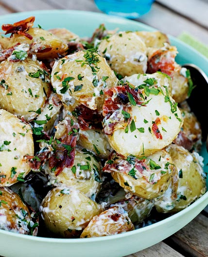 Warm roast potato salad