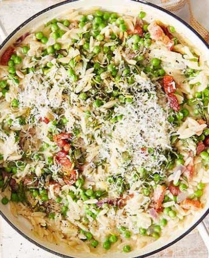 Orzotto with pancetta & peas