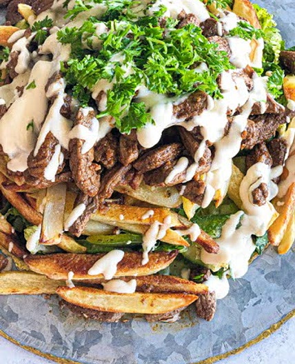 Stacked Beef Shawarma Salad